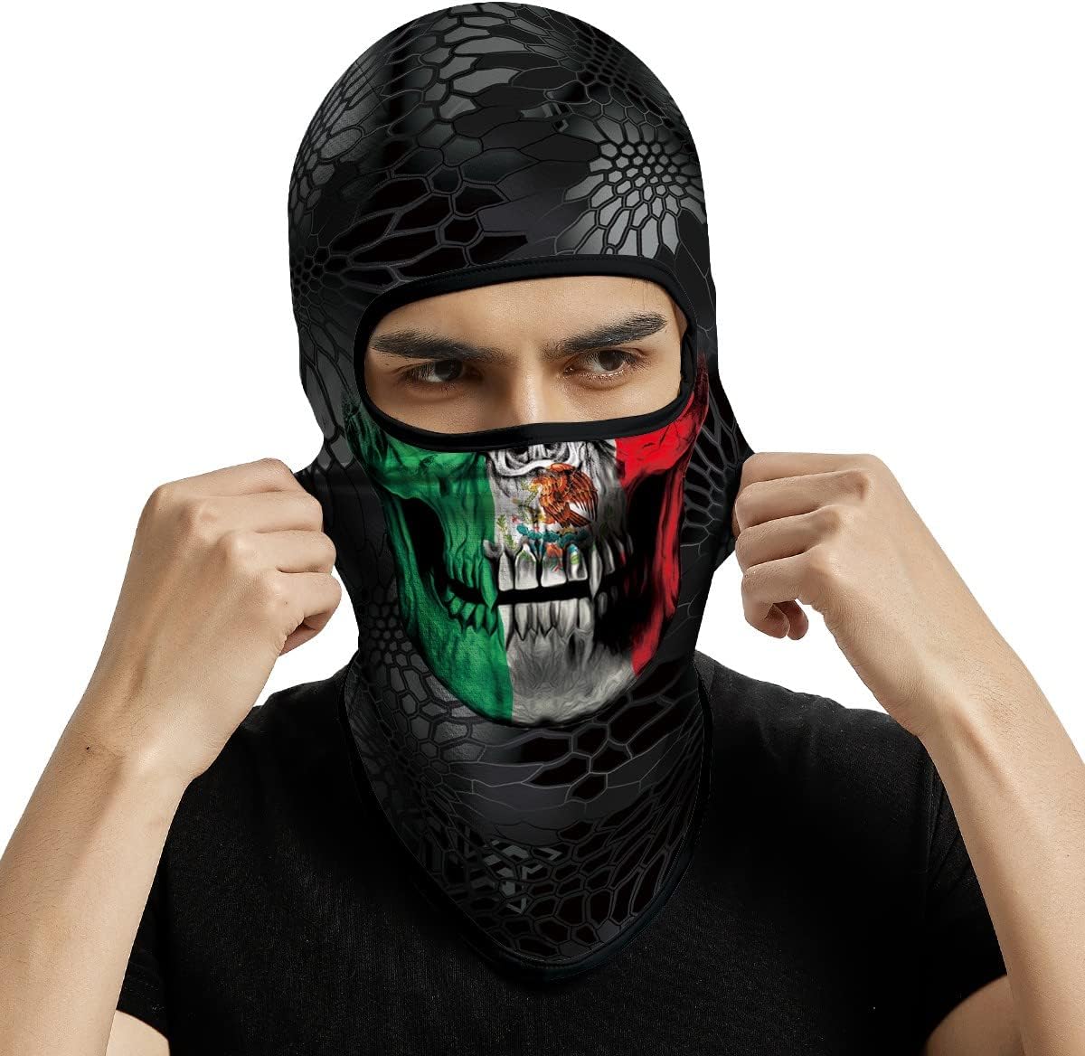 3D Balaclava Ski Mask Motorcycle Full Face Mask Outdoor Tactical Hood Headwear Mask Ghosts Skull Mask Men Women for Halloween