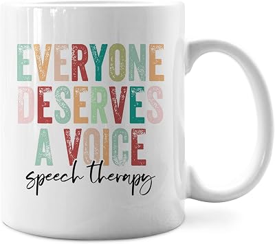 IWXYI Speech Therapy Coffee Mug 11oz - Speech Language Pathologist Gifts, Appreciation Gift for SLP Ot Graduation Teachers, Everyone Deserves a Voices