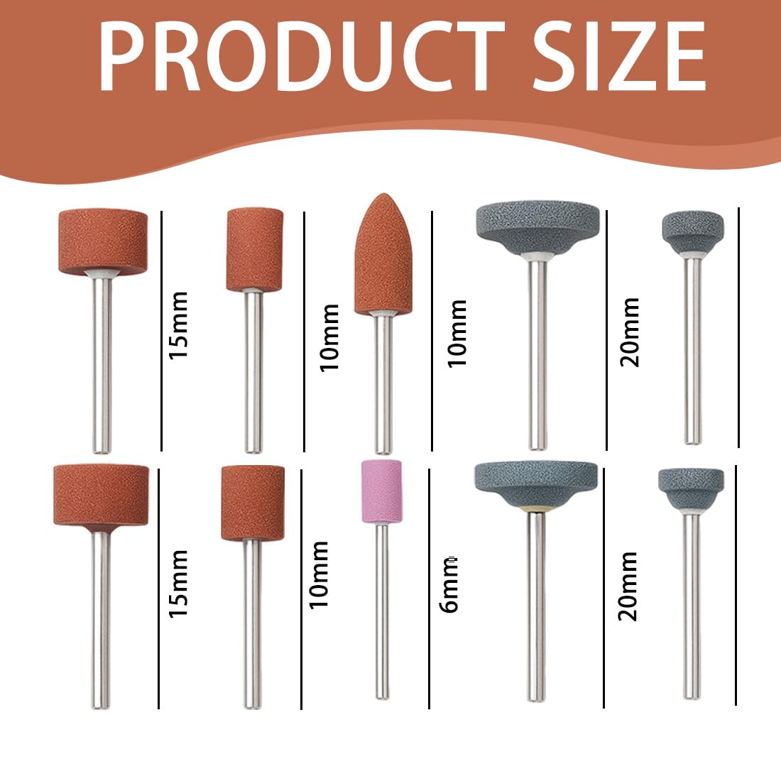 Set di 30 accessori per mole per utensili rotanti, Punte abrasive in corindone, Per avvitatore a batteria, Inserti abrasivi per utensili rotativi Dremel, Per smerigliare e affilare il metallo