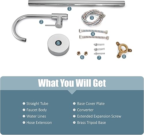 Miniatura 9 de Aolemi Grifo de bañera independiente cromado pulido para baño, relleno de bañera de pie de una sola palanca, grifo mezclador de latón de una sola