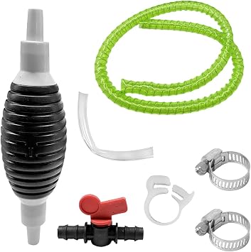 YoRise Multifunctional Liquid Siphon Pump, High Flow Rubber Hand Pumps with 3.15FT PVC Hose, Portable Car Fuel Transfer Pump for Gasoline, Oil, Water, Diesel Green