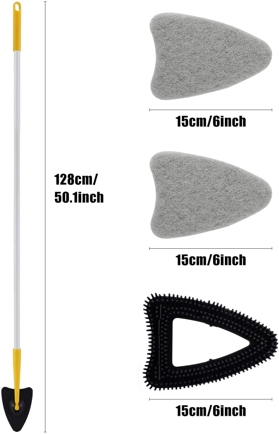 Tub Tile Scrubber B2 in 1 Cleaning BPole Stiff Bristles Scouring Pads for Cleaning Bathroom Kitchen Toilet Wall Tub Tile Sink Non Scratch