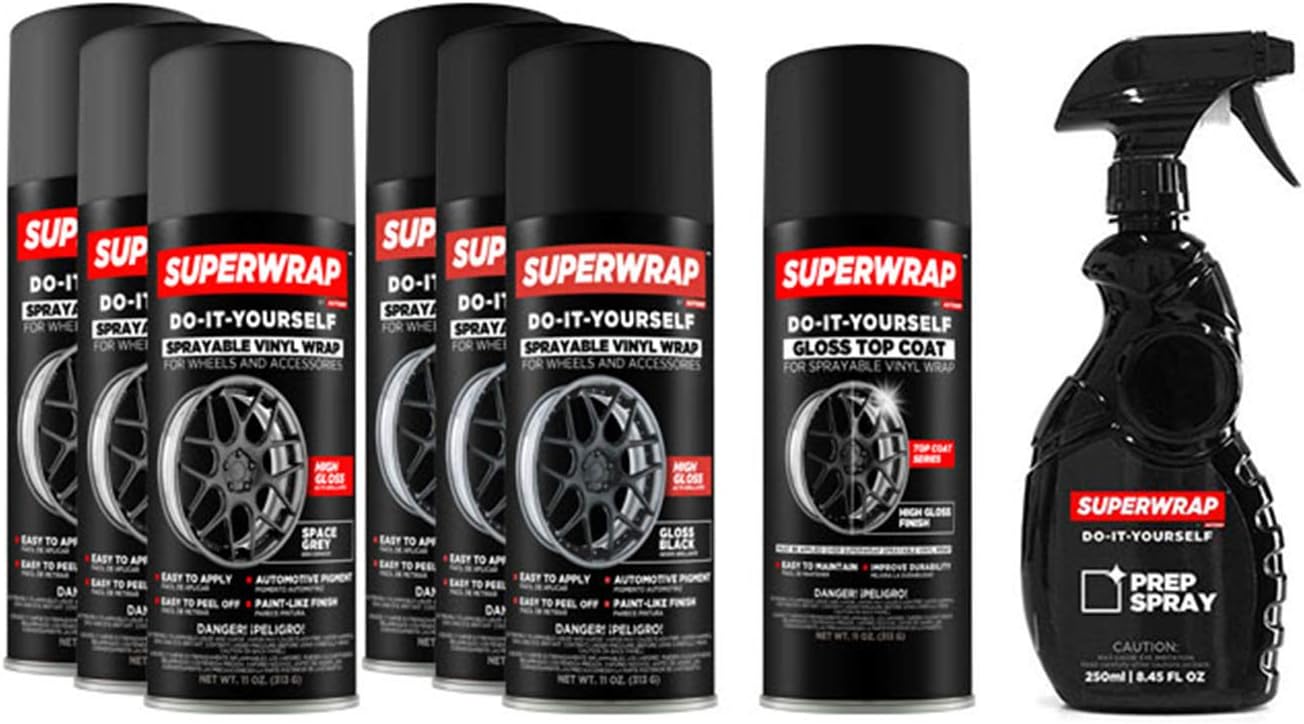 Superwrap Sprayable Vinyl Wrap Wheels Kits up to 19" Space Grey