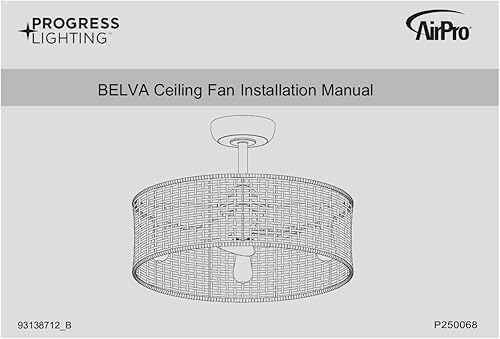 Miniatura 11 de Progress Lighting Ventilador de techo LED P250068-31M-WB de Belva Collection 25.25 pulgadas