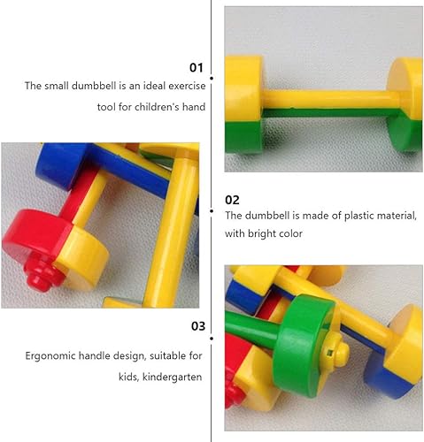 Miniatura 7 de Garneck Juguete para niños pequeños, 3 pares de mancuernas para niños, ejercicio deportivo, juguete para niños, mancuernas pequeñas con mango