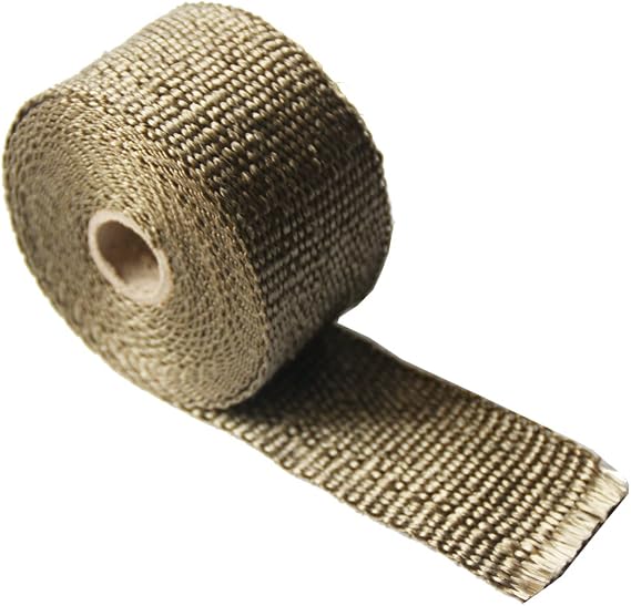 LEDAUT Heat Shield Insulation with Ties for Pipe 16' Roll Titanium Motorcycle Exhaust Tape Thermal Protection