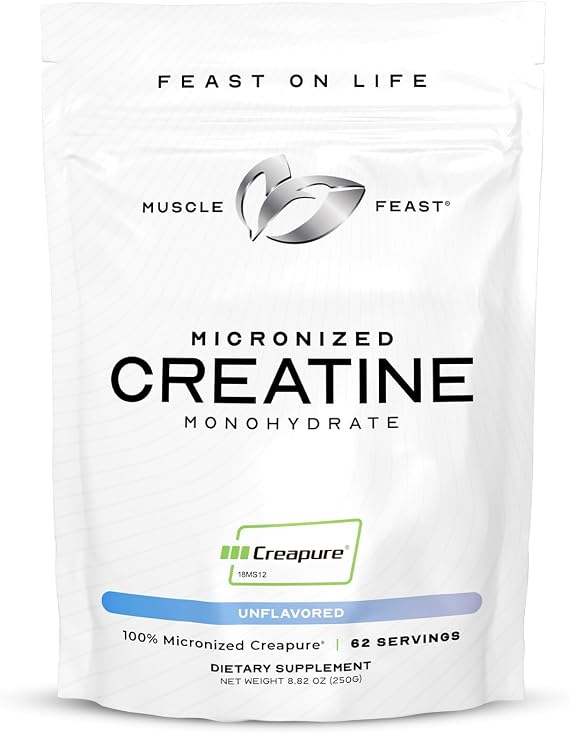 Muscle Feast Bundle Whey Protein Isolate (Vanilla, 2lb) + Creapure Micronized Creatine Monohydrate (Unflavored, 250g) 1 Unit Each