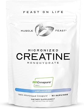 Muscle Feast Bundle Whey Protein Isolate (Vanilla, 2lb) + Creapure Micronized Creatine Monohydrate (Unflavored, 250g) 1 Unit Each