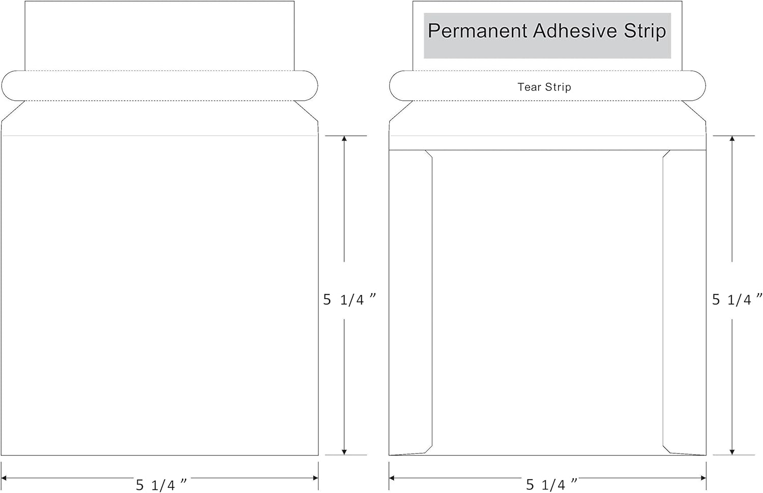Progo Stay Flat CD/DVD White Cardboard Mailer Envelope,5 1/4 x 5 1/4 inches, Self Seal Adhesive with Flap, 100 Pieces.