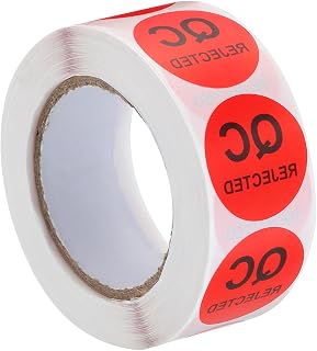 MECCANIXITY Inventory QC Rejected Stickers Labels 25mm/1" Red for Inventory Warehouse Stock, 1 Roll 500 Piece