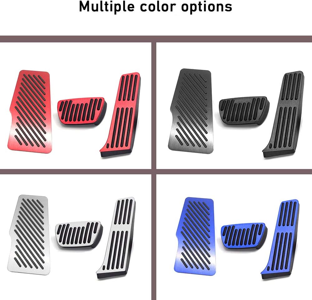 XITER 3PCS No Drill Anti-Slip Aluminum Gas Brake Pedal Cover Foot Pedal Pads Rest Pedal Cover kit For Toyota Camry 2018-2024 (BLACK)