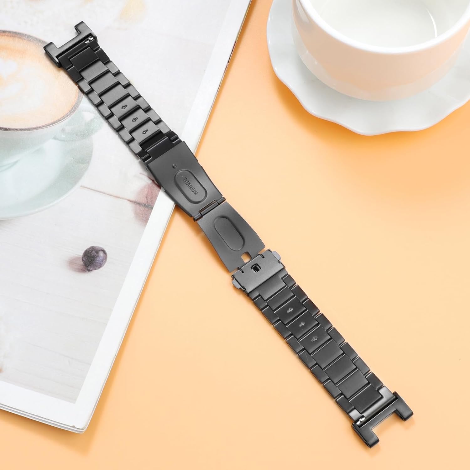 Titanium Watch Band Compatible with for Casio MTG-B2000 MTG B2000 Zinc Alloy and Titanium Strap, Black