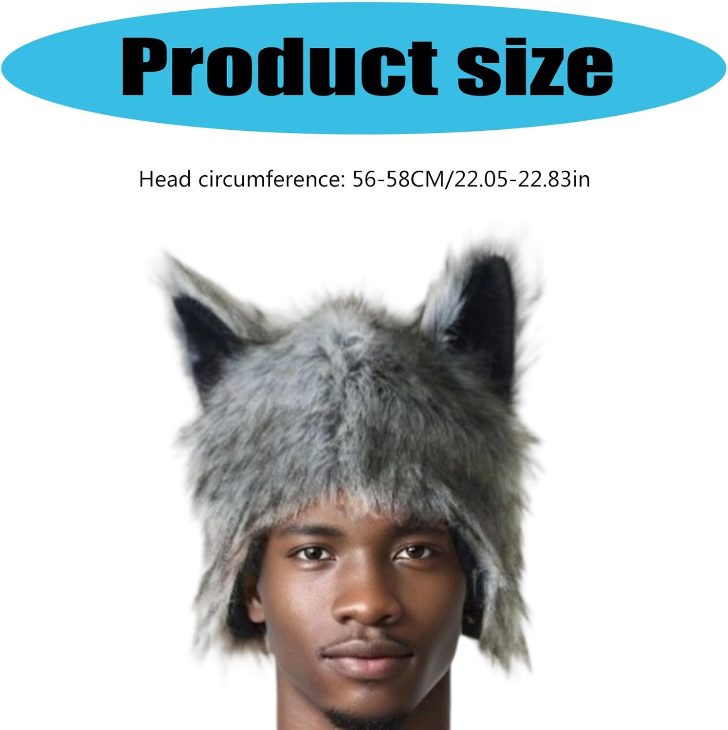Cute Plush Animal Hat, Faux Fur Wolf Ear Hat, Cold Weather Warm Hat for Women,Mans, Teens, Cosplay, Roleplaying Games, and Outdoor Winter Activities