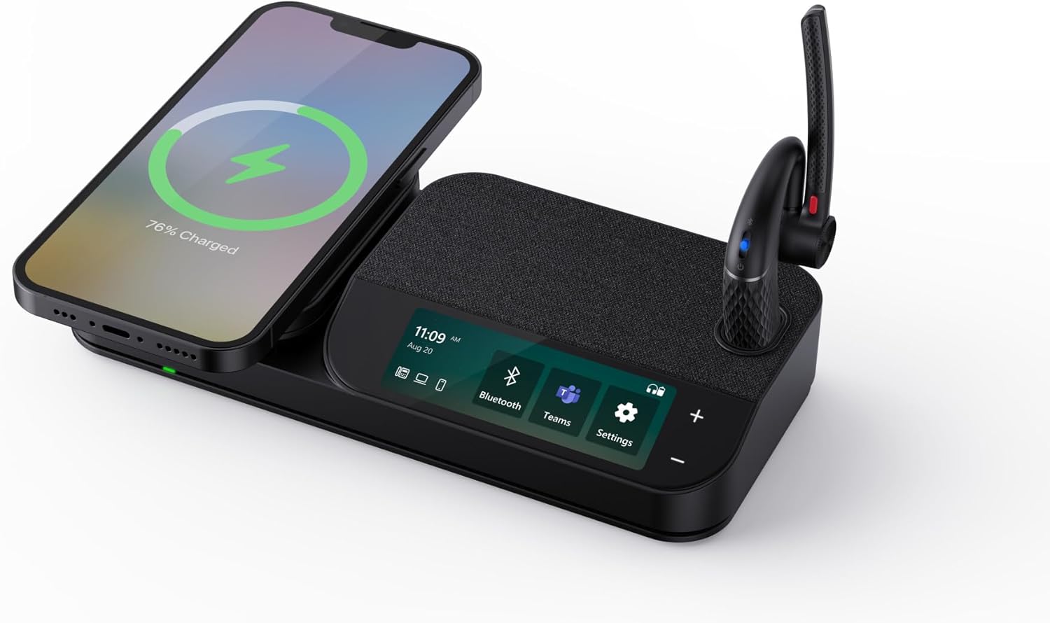 Yealink BH71-WORKSTATION écouteur/Casque Sans fil Ecouteurs Bureau/Centre d'appels Bluetooth Socle de chargement Noir