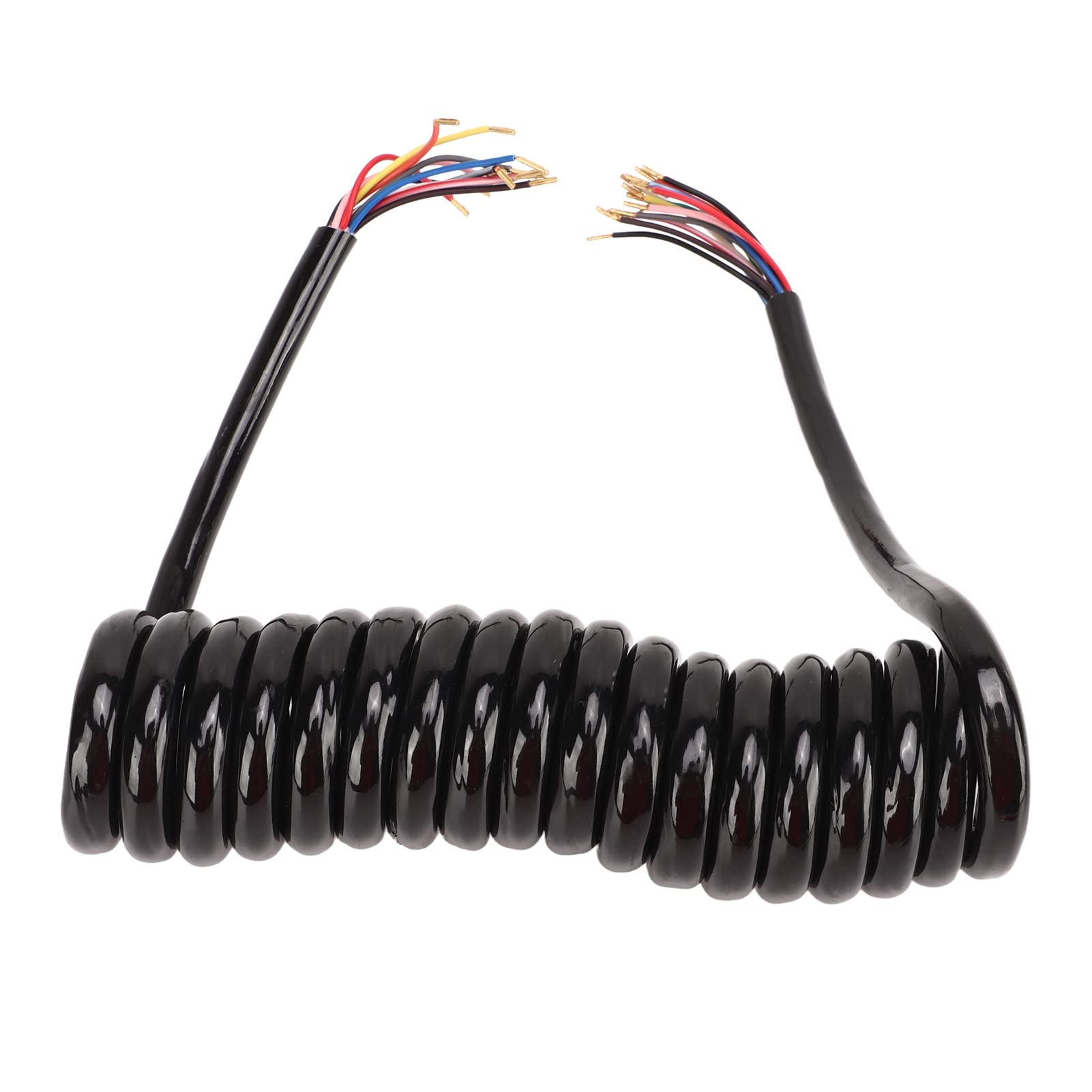 13-żyłowy kabel spiralny do przyczep o dużej wytrzymałości, izolowana osłona miedziana, przedłużacz zasilający 20AWG do przyczep kempingowych, poliuretanowy drut miedziany o