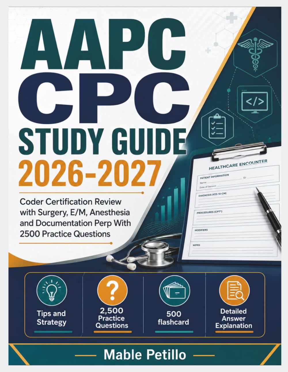 AAPC CPC STUDY GUIDE 2026-2027: Coder Certification Review with Surgery, E/M, Anesthesia and Documentation Perp With 2500 Practice Questions
