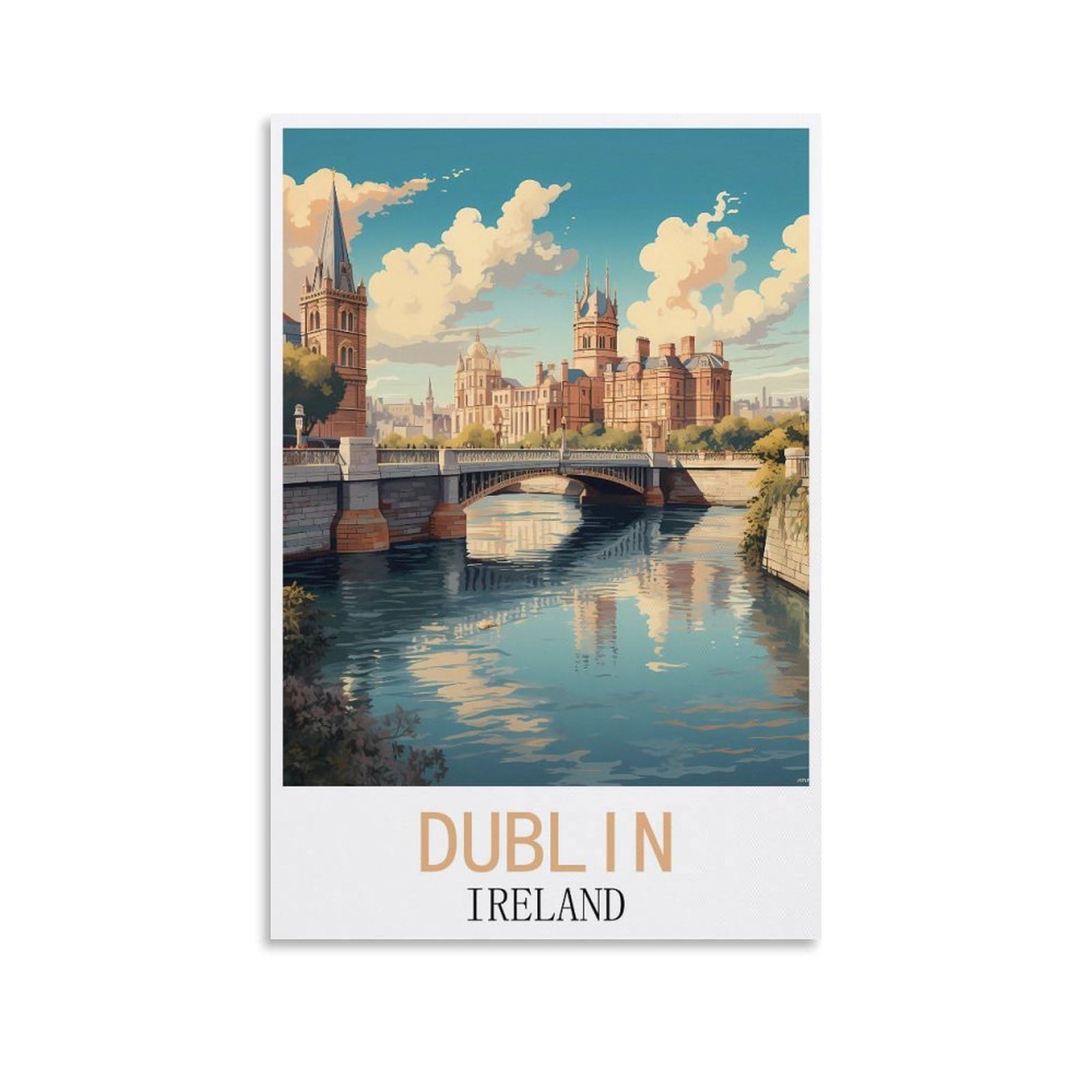 EZMLFA DIY 5D Diamond Painting Kits for Adults,Dublin Irelands DIY Diamond Art Kits Gem Painting Crafts for Home Wall Decor 40x40cm