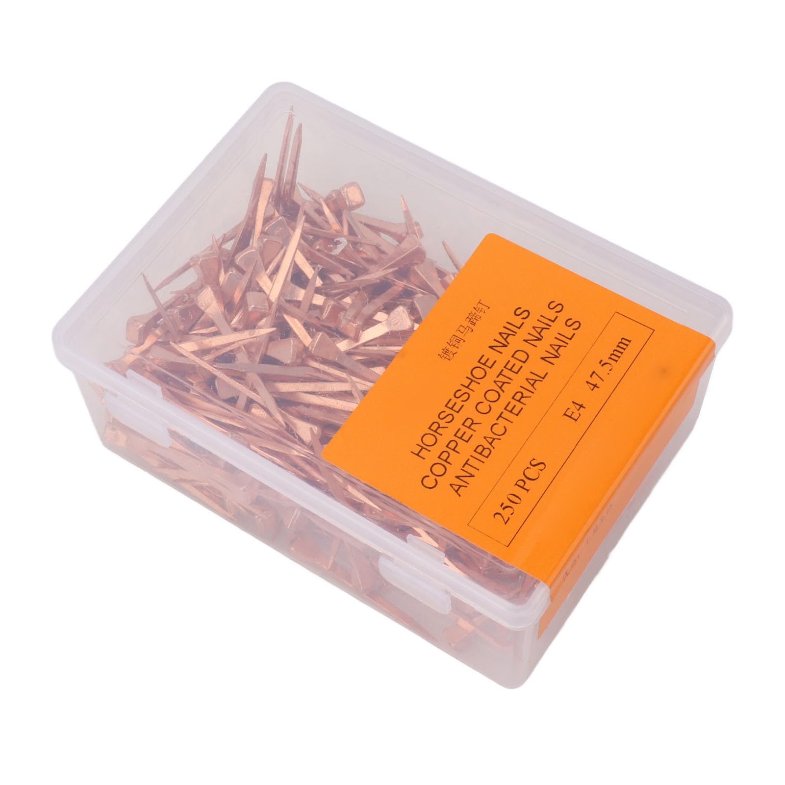 Chiodi a Ferro di Cavallo, Clavos para Herrar Caballos Materiale Placcato in Rame Rigidità Adatta, Chiodi a Ferro di Cavallo per allevamenti di Bestiame (47.5mm E4)