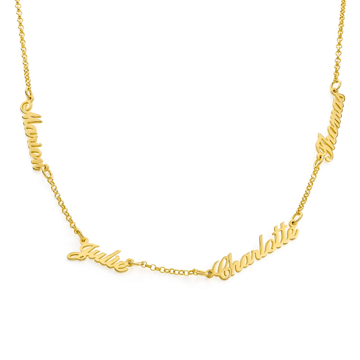 MYKA - Collar Personalizado con Nombres Múltiples en Plata de Ley .925 - Regalos para Mamá, Regalo para Mujer