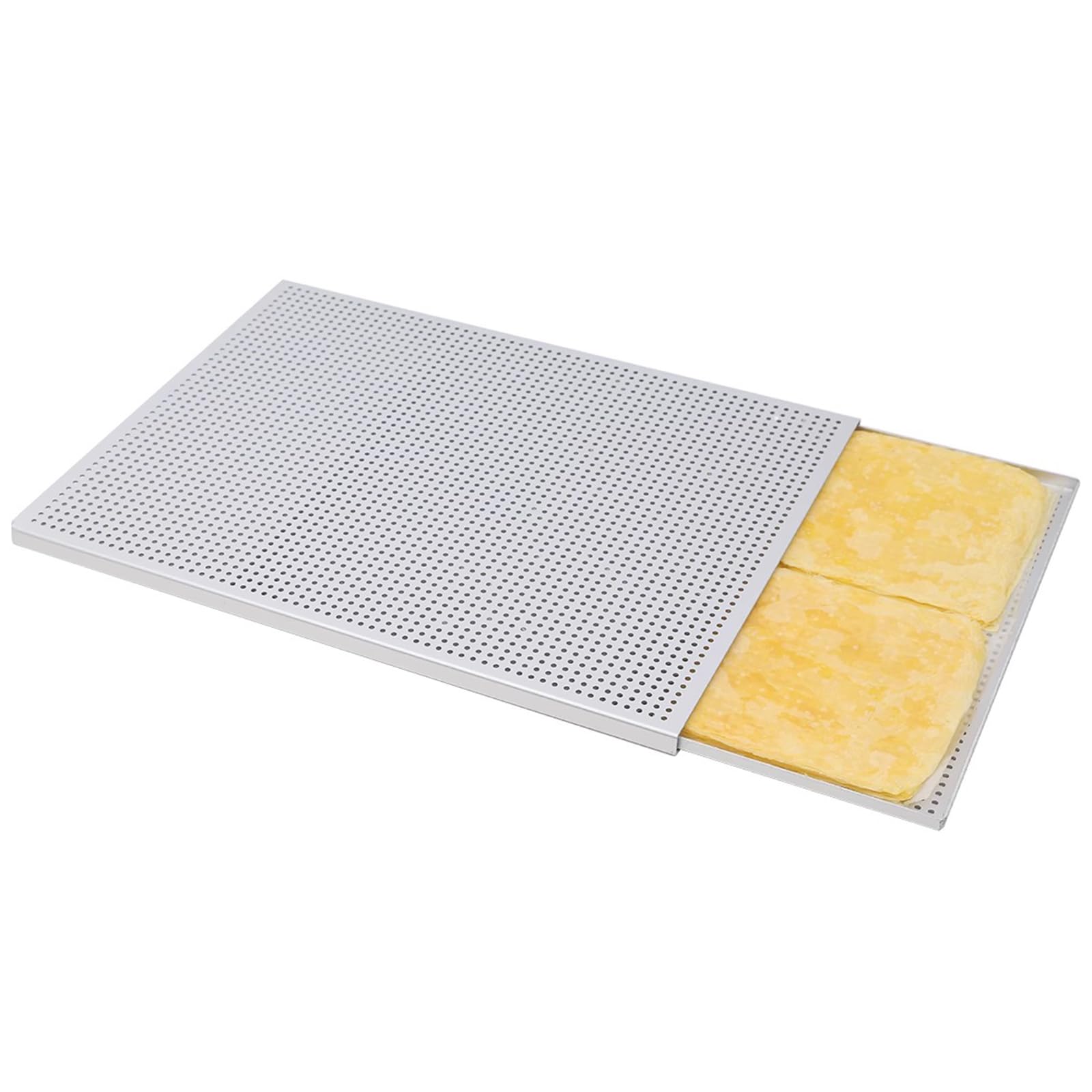 Bandeja para hornear hojaldre de aluminio, antiadherente perforada, perfecta para preparación de carne y postres