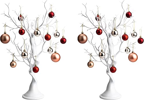 Árbol artificial de 23 pulgadas de alto, 2 piezas de centro de mesa de árbol blanco, mesa de resina de simulación extraíble, árbol falso para boda, disponible en Yaxa Peru