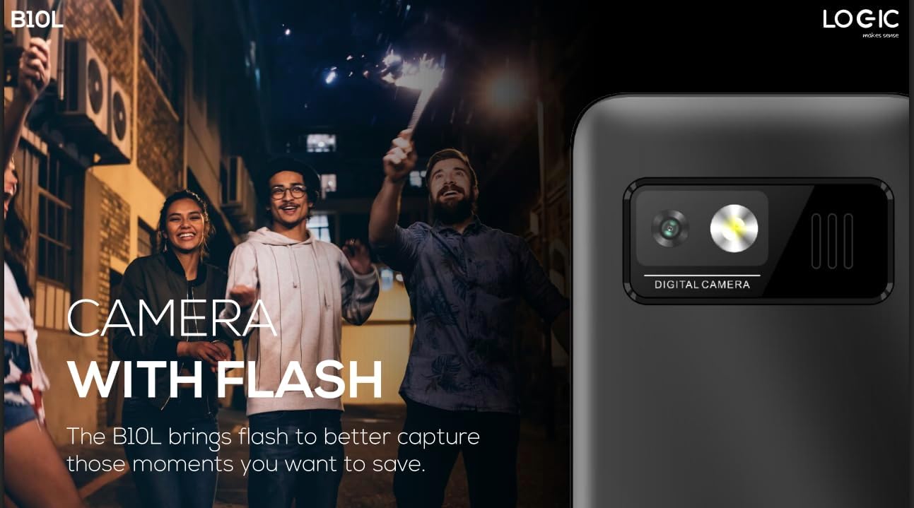 Logic B10L phone with camera and flash highlighted