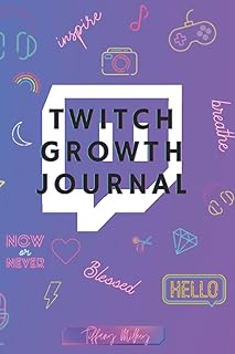 Twitch Growth Journal, Pocket Sized, 6x9, Twitch, Streaming, Streamer, Gaming, Growth, Journal, Blank, Notes