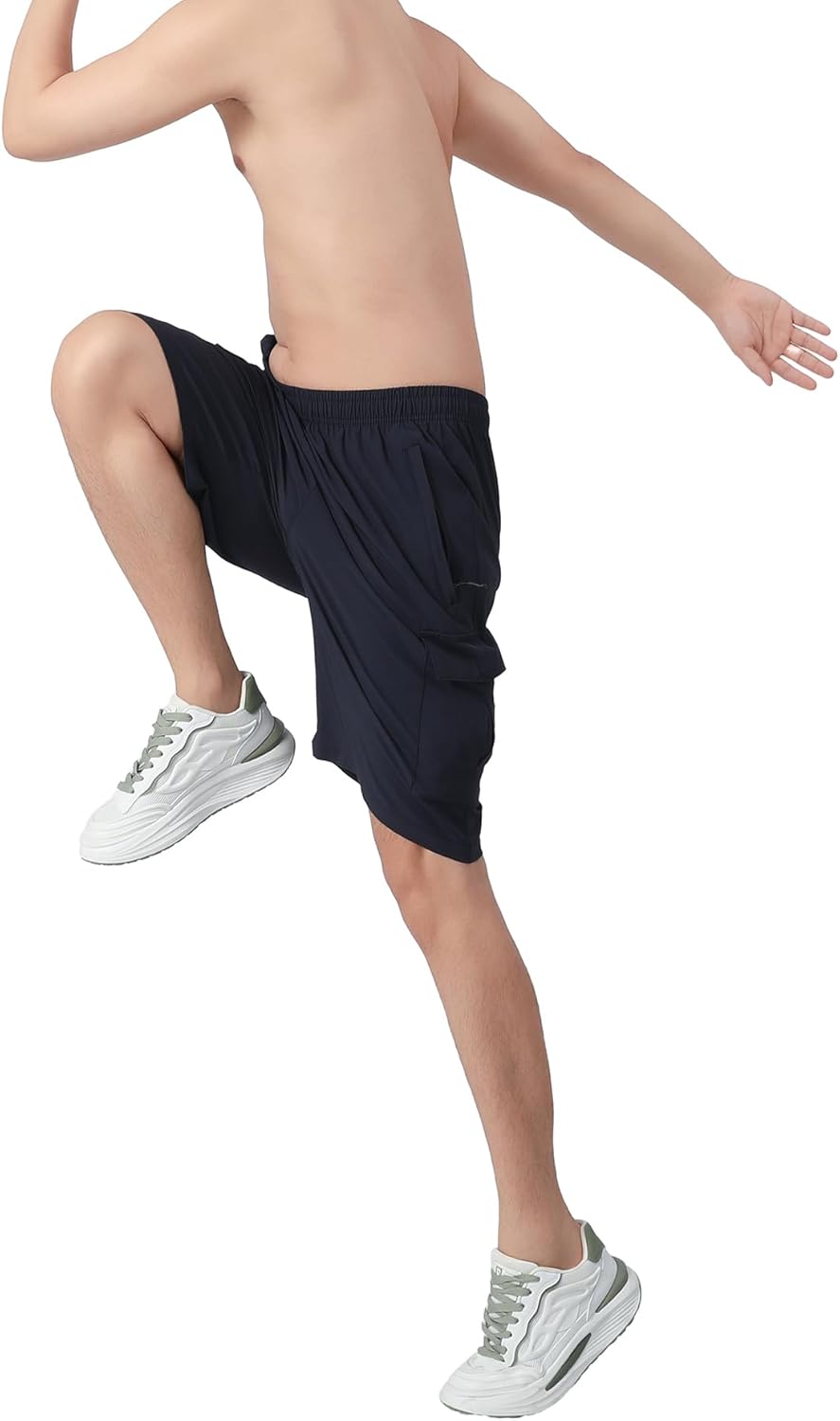 MOHEM Mens Hiking Cargo Shorts Lightweight Quick Dry Athletic Running Workout Shorts with Zip Pockets - Image 6