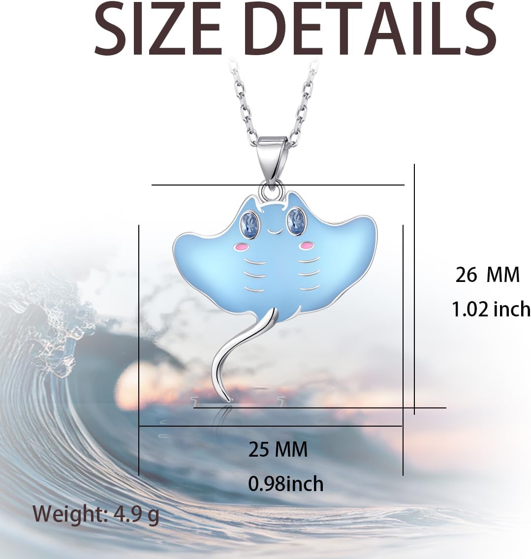 Ocean Animal Necklace Orca/Dolphin/Shark/Stingray Marine/Turtle Animals Pendant Ocean Jewelry Gifts for Women Mom Wife