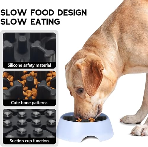 Miniatura 2 de Animire - Cuencos para perros de alimentación lenta, rompecabezas antiasfixia de silicona suave, alimentador lento, antideslizante para comer