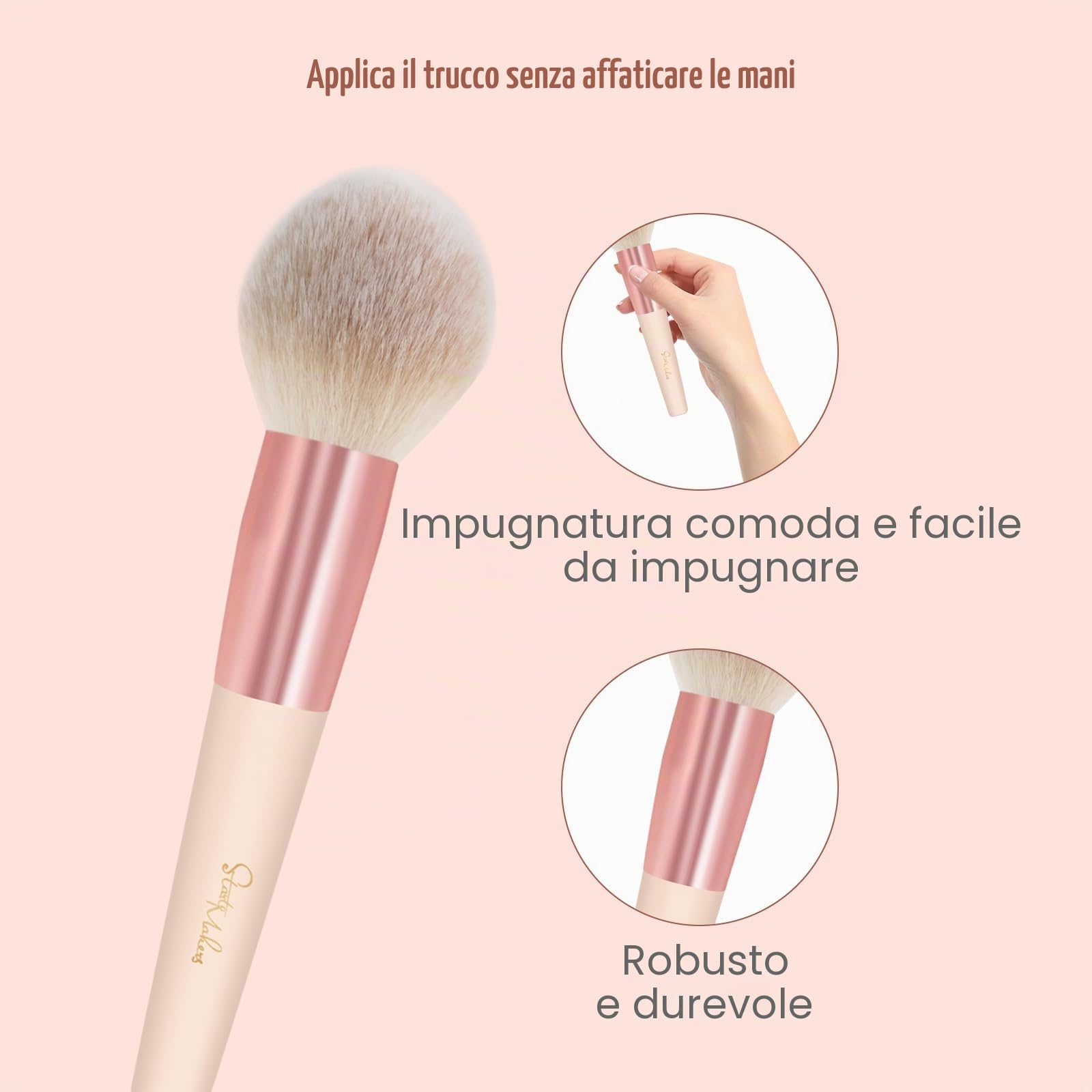 Start Makers Set Pennelli Trucco 36 Pezzi Professionale, Kit Trucco Completo con Spugnette, Cuscinetti, Borsetta e Accessori per Viso e Occhi