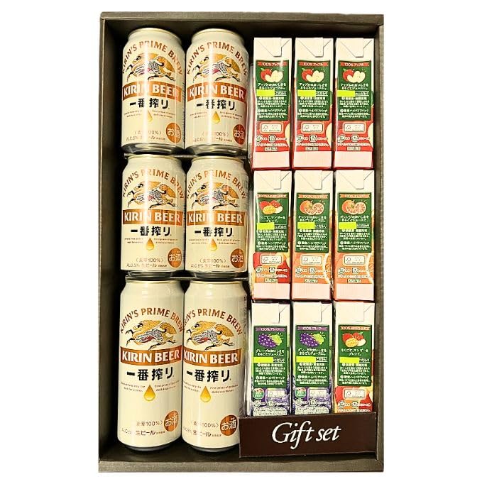 Amazon.co.jp: キリンビール 一番搾り 350ml缶4本・500ml缶2本 & 紙