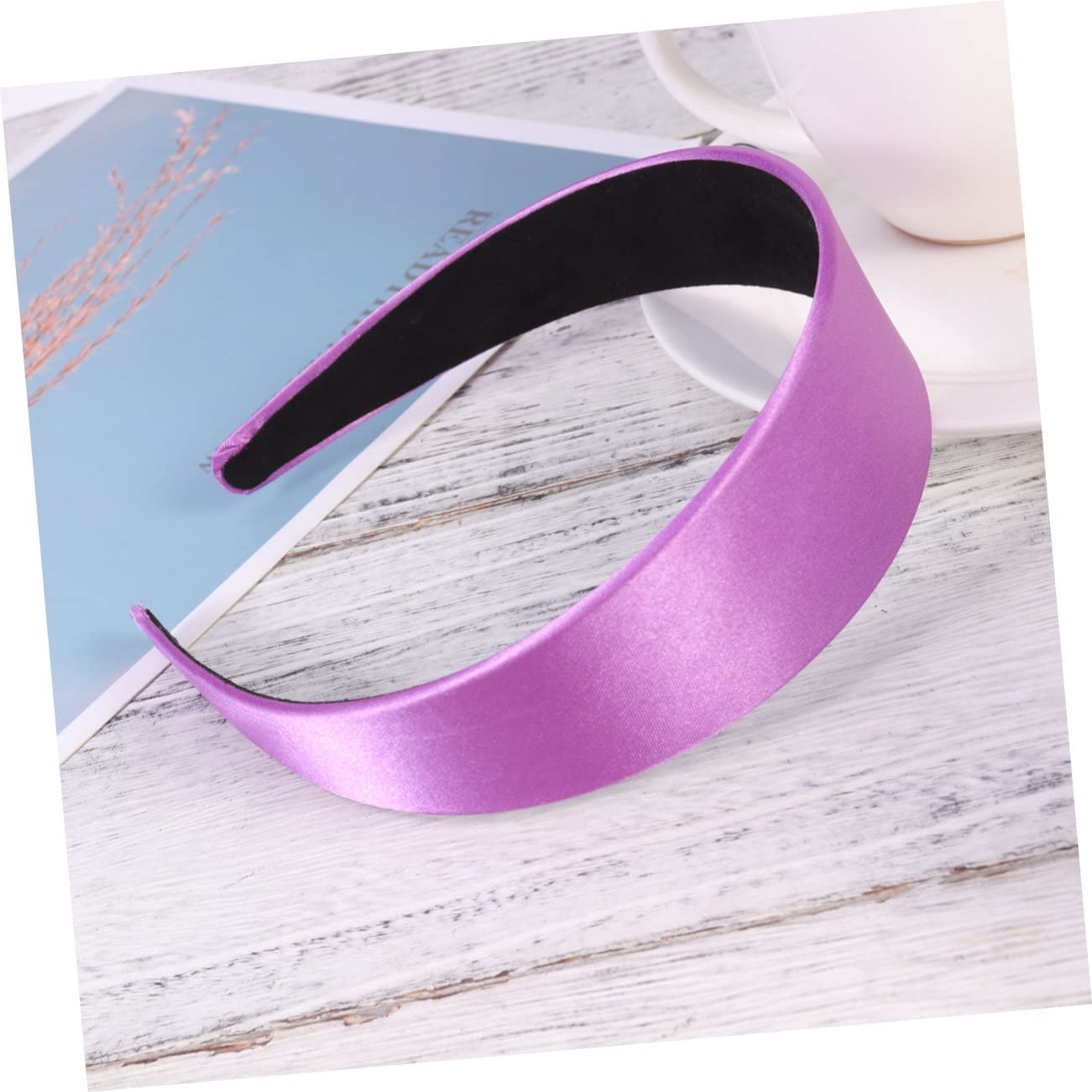MAGICLULU 6 Piezas diadema de color sólido turbante de raso coleteros scrunchies tiara aros para el cabello diadema elegante europeo y americano Accesorios para el cabello sombrerería Perder