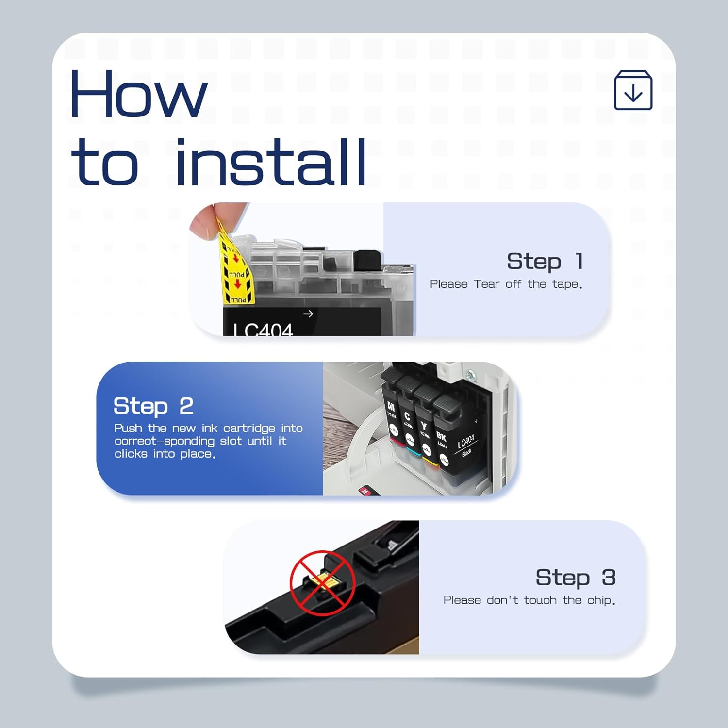 LC404 Ink Cartridges Compatible for Brother Printer 404XL LC404 High Yield Ink Cartridges Work with Brother MFC-J1205W MFC-J1215W J1205W J1215W (1 Black Cyan Magenta Yellow, 4 Pack)