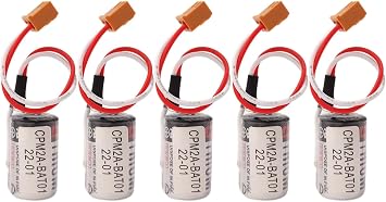 5-Pieces ER3V 3.6V Lithium Battery Replacement for CPM2A-BAT01 CPM2ABAT01 CPM2A CQM1H with Plug