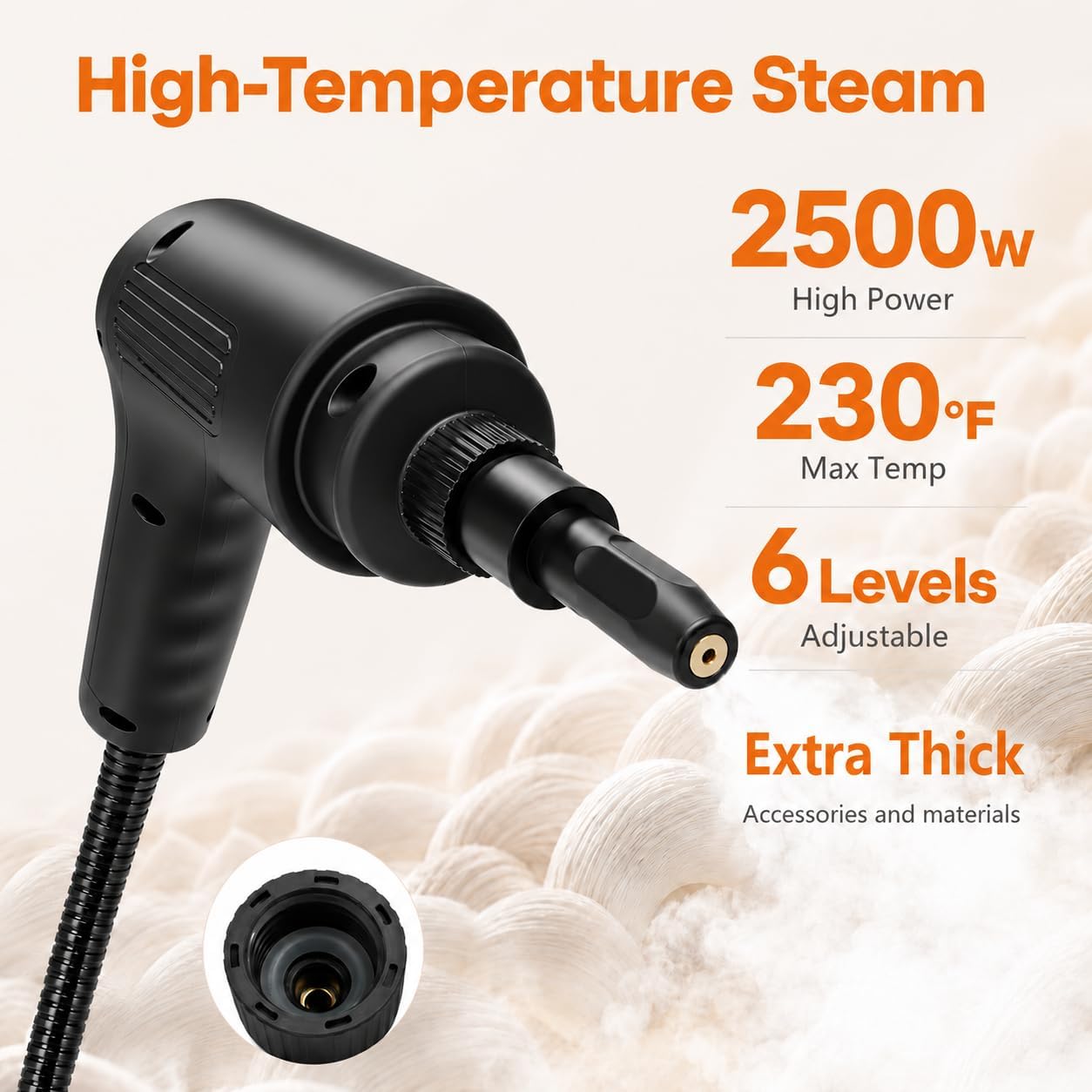 Portable Steamer for Cleaning with 18pcs Accessories,Steam Cleaner for Home Car Detailing,10s Heat-Up 3.5Bar,6-Level Adjustable,Storage Bag TileDirt Grout Grease Car Detailing