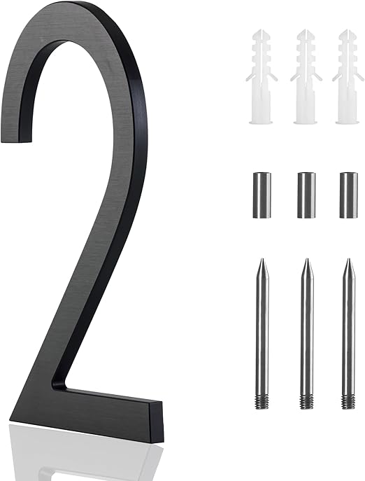Amazon.com: 8 Inch Large House Numbers for Outside Modern, Metal Black ...