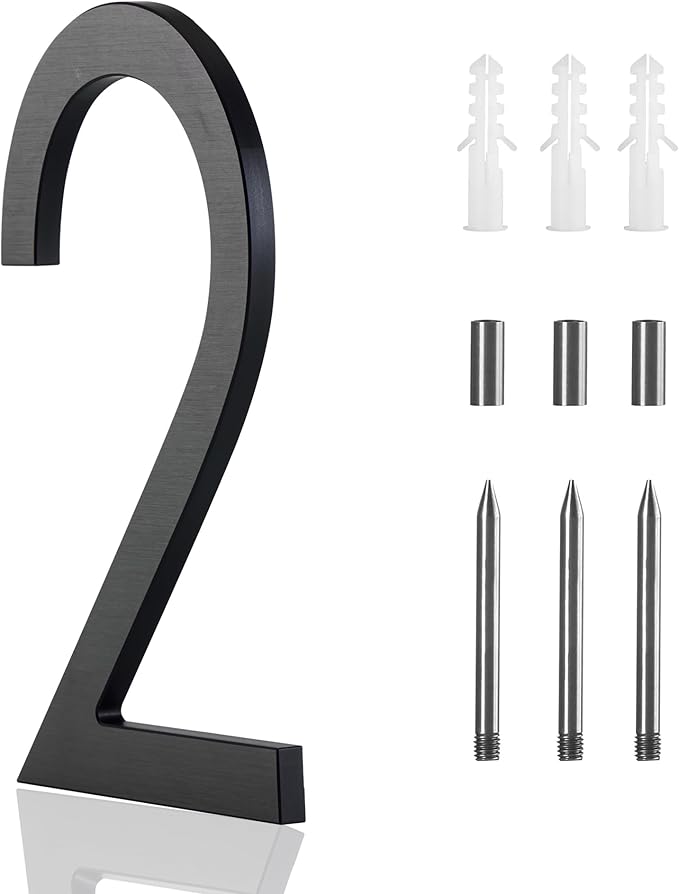 Amazon.com: 8 Inch Large House Numbers for Outside Modern, Metal Black ...