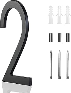 8 Inch Large house Numbers for Outside Modern Metal, Black Address Numbers Matte Black Floating Mount Flush Mount Aluminum Home Address Numbers 2