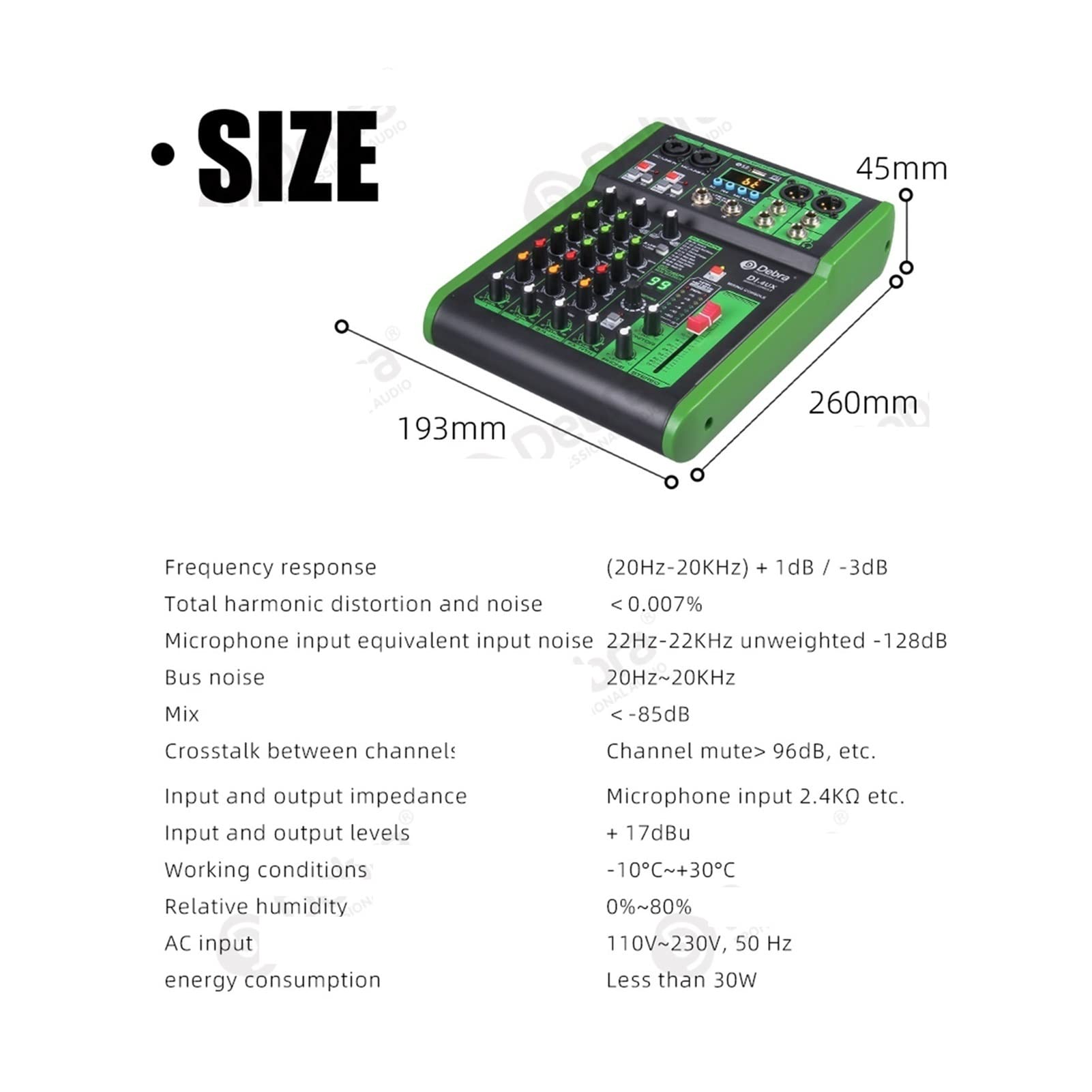 Kontroler miksera DJ Pro Mixer Audio z 99 DSP Efekty cyfrowe USB mp3 Wkład do studia nagrań Karaoke na żywo Karaoke do streamingu/podcastów/gier, telefonu, komputera
