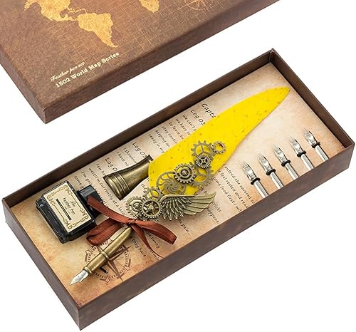 Juego de bolígrafos de caligrafía de plumas retro, juego de pluma y tinta, juego de bolígrafos de caligrafía para escribir, escribir cartas, firmar