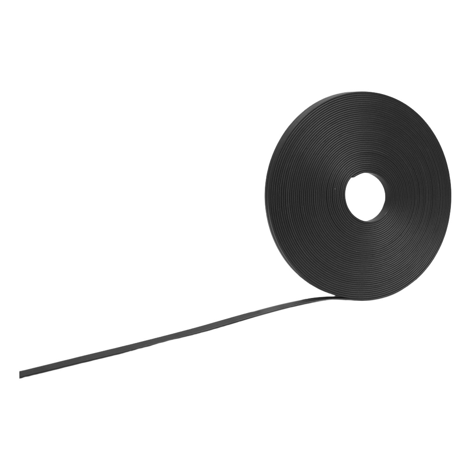 FUANA Magnetic PVC Tape Roll 6mm x 8m for Whiteboard Grid Lines and Board Dividers, Easy and Remove, Black