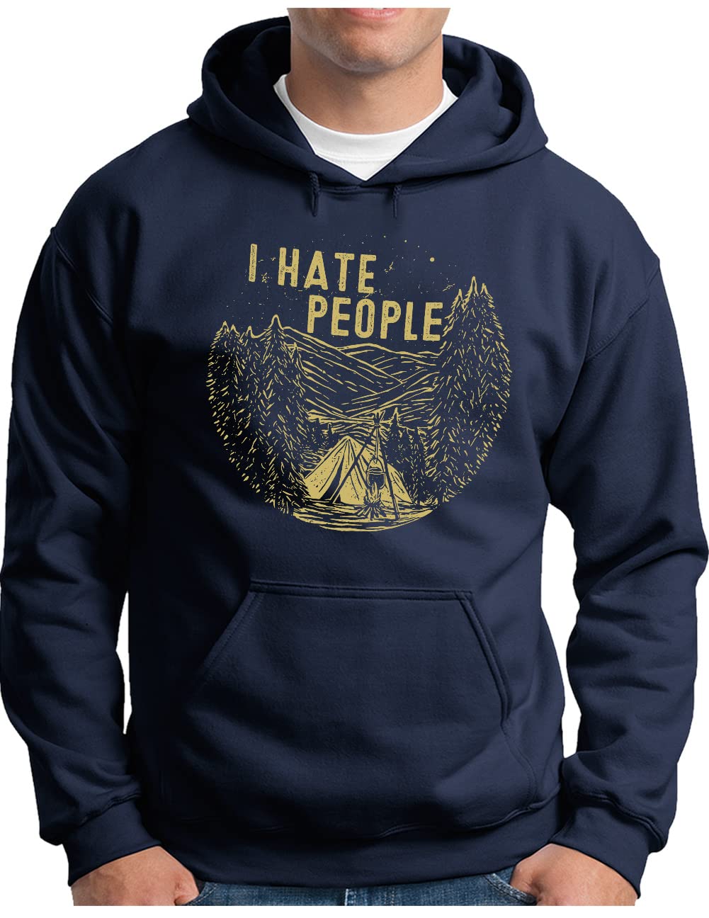 OM3® I Hate People – bluza z kapturem na kemping z sentencją | męska | camper outdoorowa wędrówka w górach i na kempingu | bluza z kapturem S - 4XL