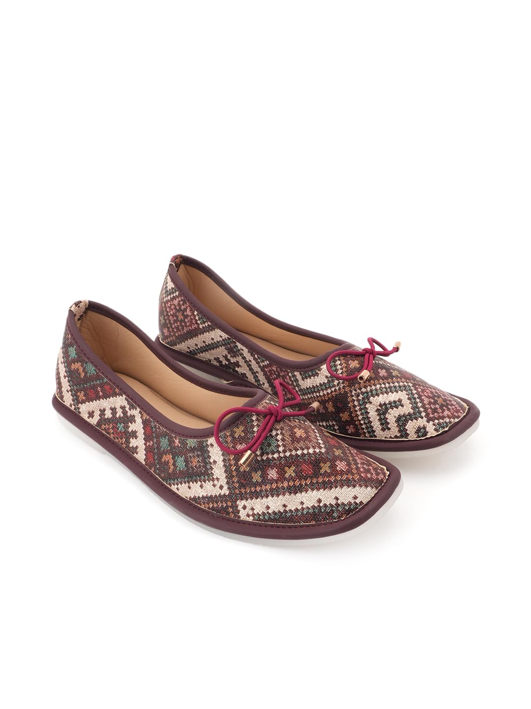 ETHINC Printed Bow Detail Ballerinas for Women-image-2