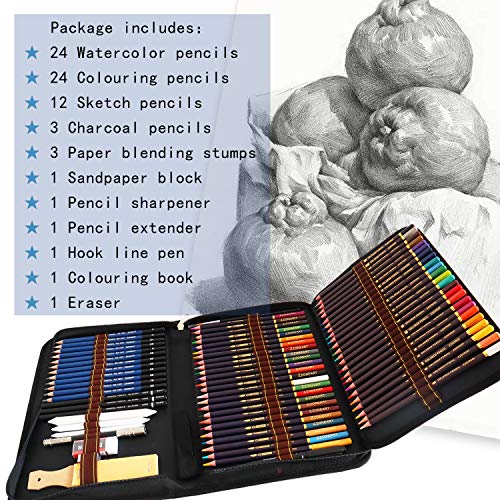 Crayon de Couleurs de Dessin Set Quer de 72 pièces avec mallette d'accessoires complets - 3