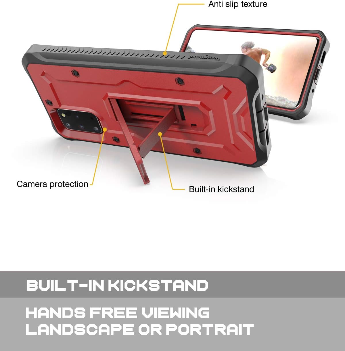 Exсluѕіvе Sресіаl ArmadilloTek Vanguard Designed for Samsung Galaxy S20 Plus Case (ScreenLess Version) Military Grade Full-Body Rugged with Built-in Kickstand - Red 🔥 Crаzу Dеаlѕ ArmadilloTek Vanguard Designed for Samsung Galaxy S20 Plus Case (ScreenLess Version) Military Grade Full-Body Rugged with Built-in Kickstand - Red
