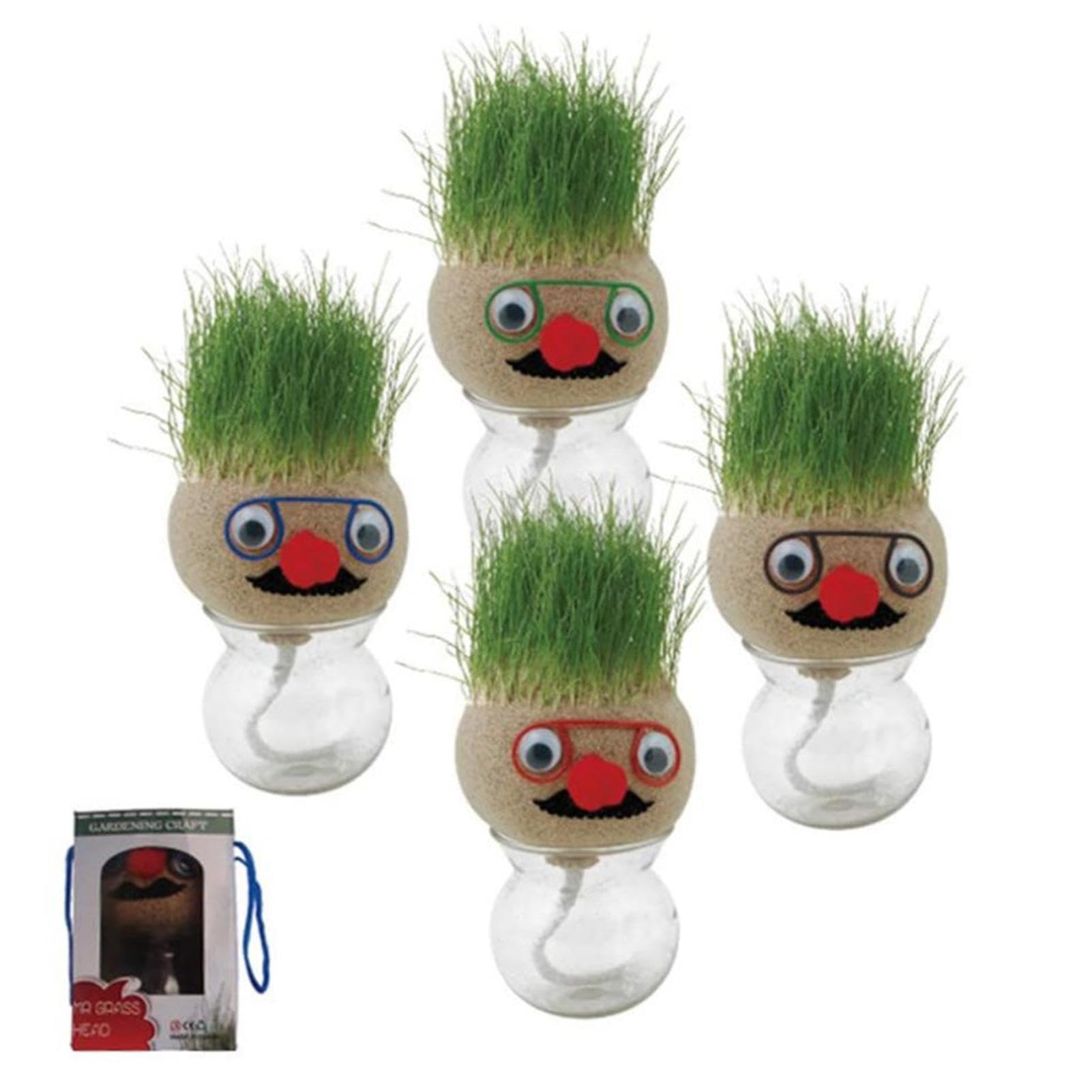 Muñeca con cabeza de hierba, divertida muñeca de hierba, jardinera ecológica para niños, manualidades con cabeza de hierba, actividades creativas para niños, juguetes de jardín temáticos de naturaleza