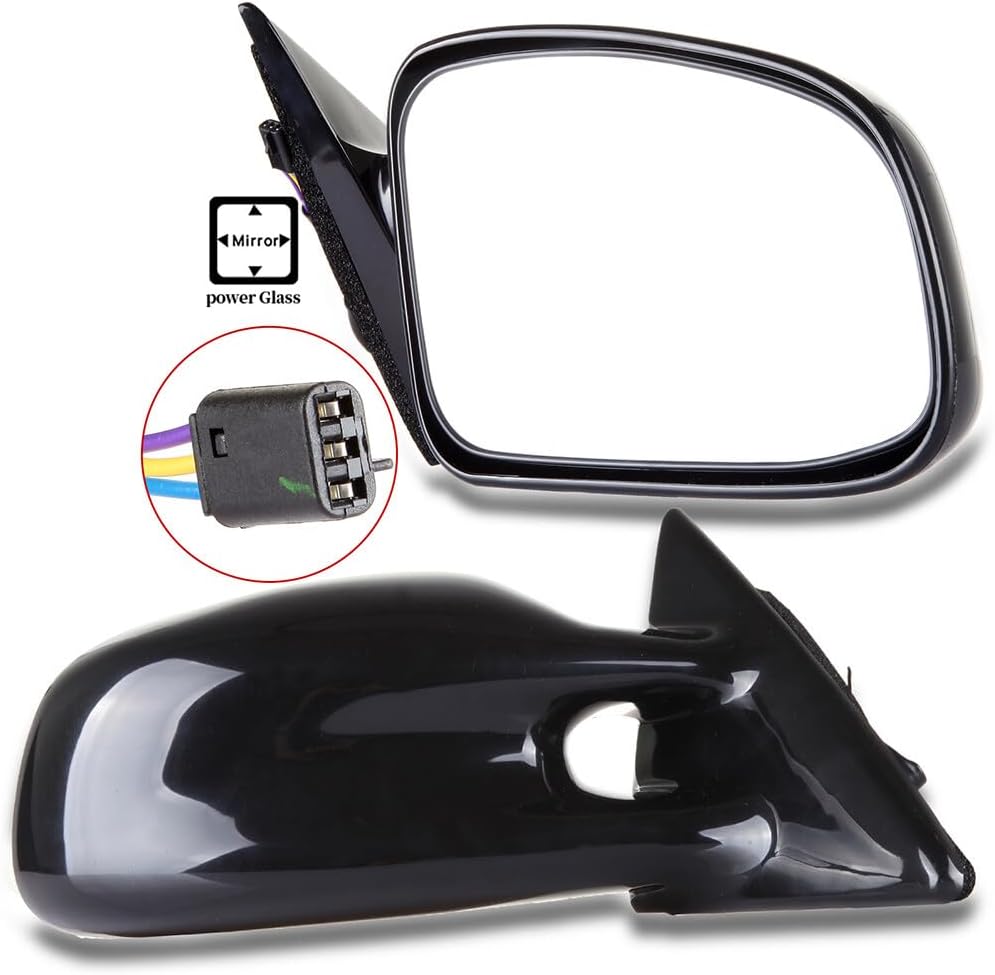 Driver and Passenger Side Black View Mirrors Fit for 2007-2013 For GMC Sierra 1500 2500 HDa 3500HD Power adjustment Non-Folding Non-heated Exterior Mirrors 10312053 10312052