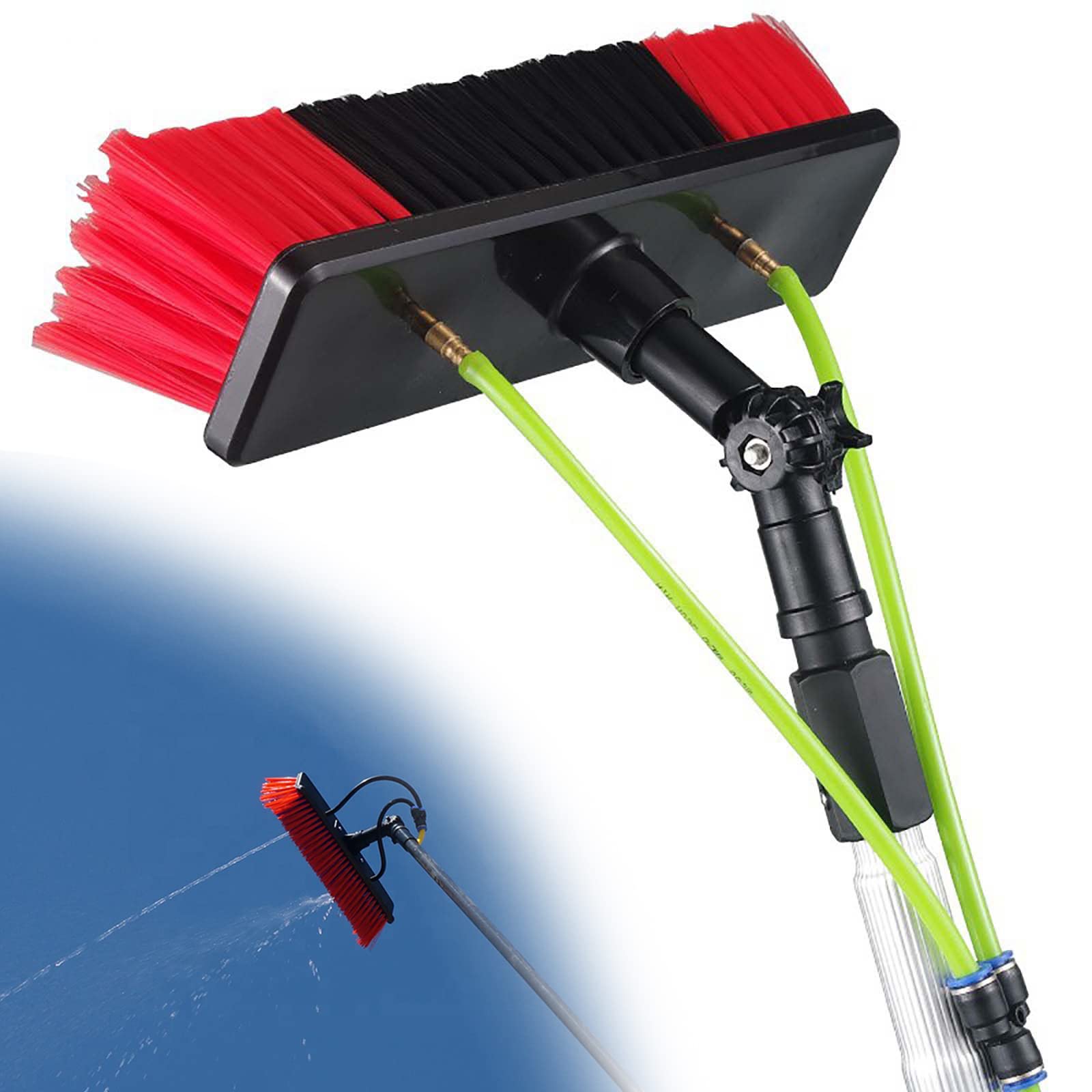 Brosse à eau de 30 cm et poteau extensible pour laver les vitres en hauteur