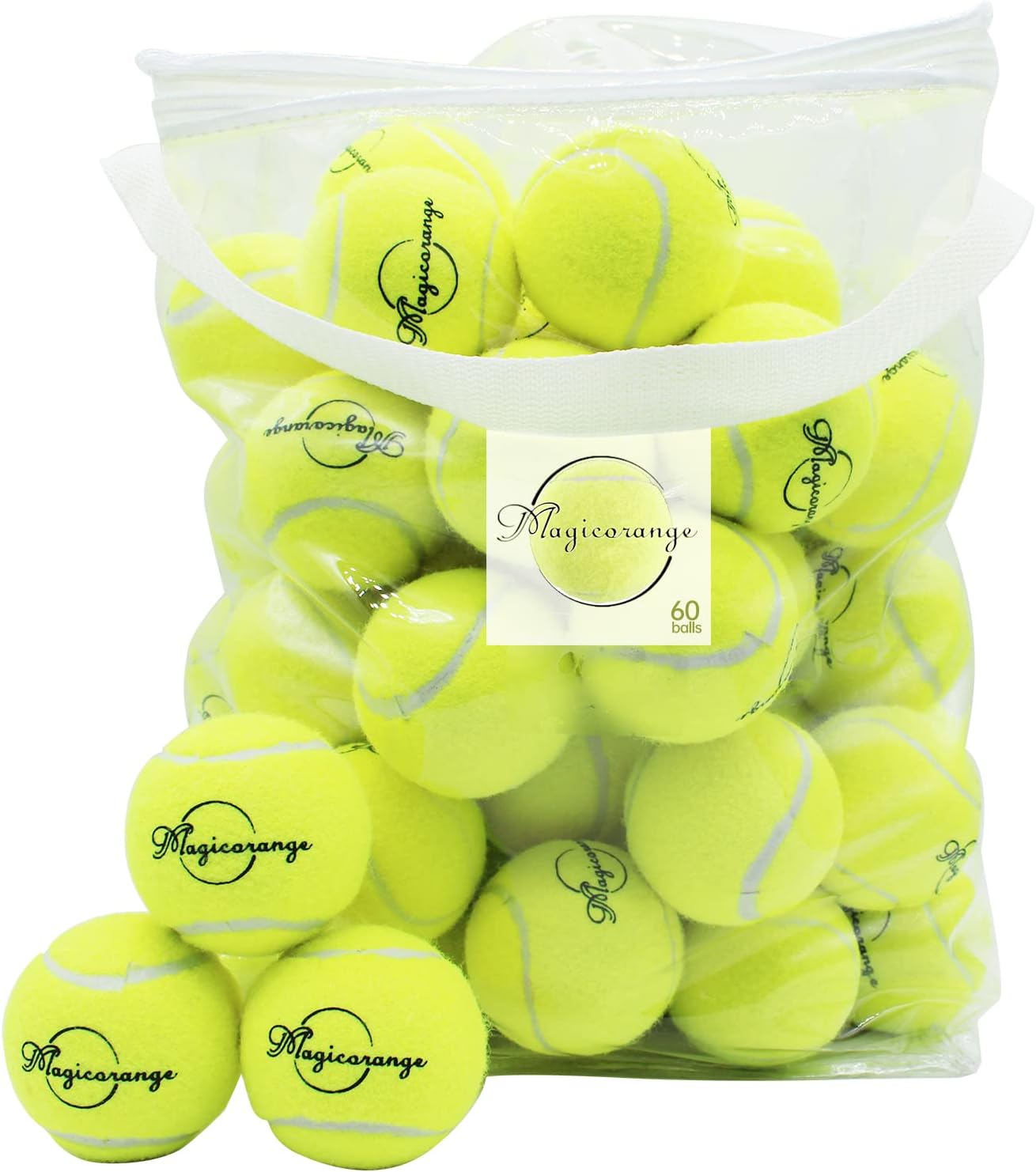 Magicorange Tennis Balls, 60 Pack Advanced Training Tennis Balls Practice Bal...